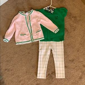 Janie and Jack 3 piece toddler girl set